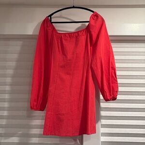 Free people mini dress. Coral red. Size small